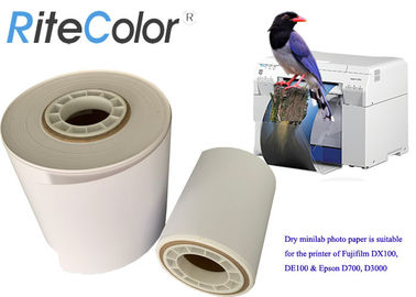 Inkjet 4» 5» 6» Χ 65M στιλπνός ξηρός ρόλος εγγράφου φωτογραφιών εργαστηρίων για το Φούτζι DX100/DE100/Epson D700/D3000