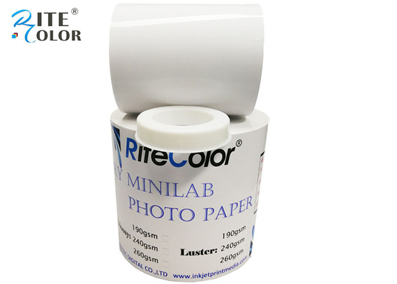 Ξηρό εργαστηρίων έγγραφο αδιάβροχο 260gsm 6 ίντσα Χ 65 Μ φωτογραφιών Minilab RC στιλπνό
